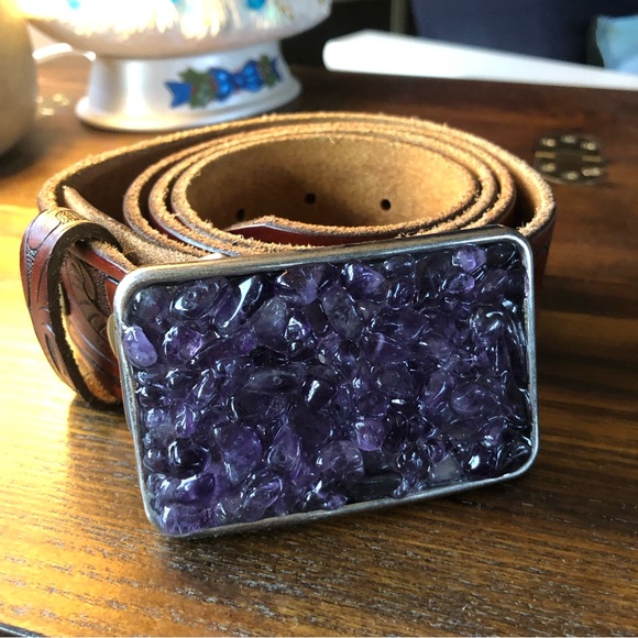 Amethyst Encrusted Buckle & Belt L - Picture 7 of 8